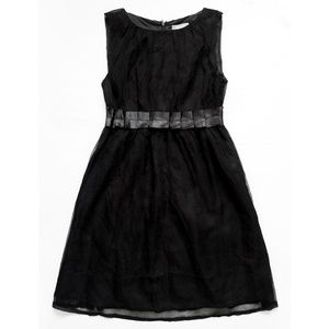 NEW WITHOUT TAG DELIAS Silk Sheer Layer Empire Waist Black Sleeveless Dress Sz 1